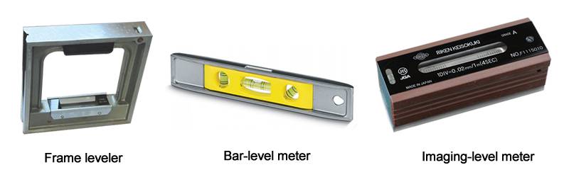 There is a metal frame leveler, imaging level meter with three high-precision glass tubular bubble level vials.